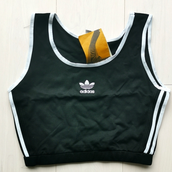 Nwt 3 stripes adidas logo crop tank top - Picture 1 of 7